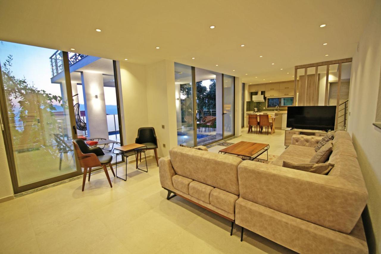 Villa With A Private Heated Pool, Jacuzzi, Overlooking Spectacular Views Of The Sea Kas Exterior photo