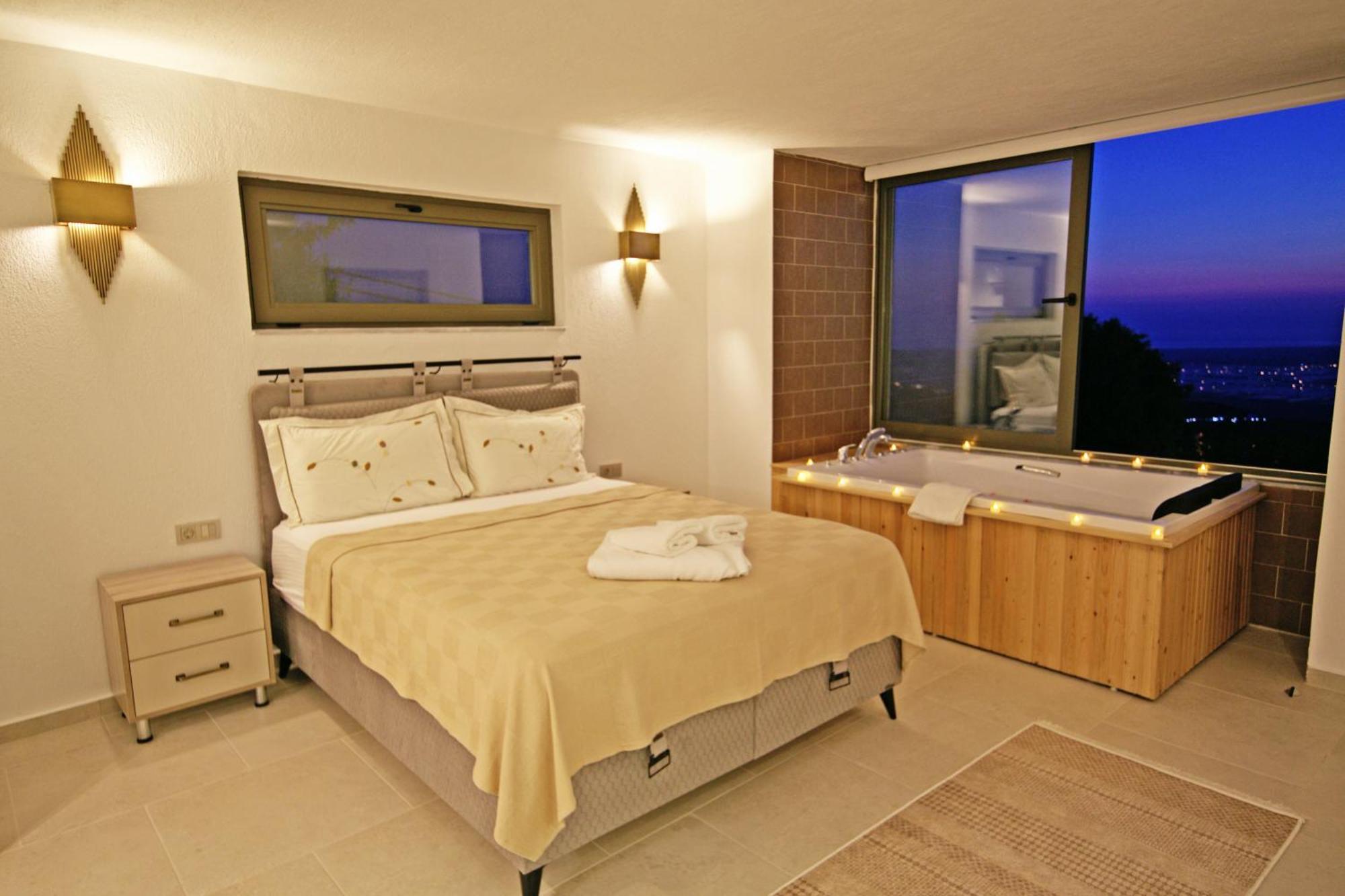 Villa With A Private Heated Pool, Jacuzzi, Overlooking Spectacular Views Of The Sea Kas Exterior photo